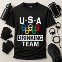 Usa Drinking Team Beer Party Cooling Performance Crew T-Shirt