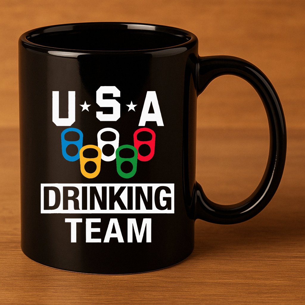 Usa Drinking Team Beer Party 11oz C Handle Ceramic Mug