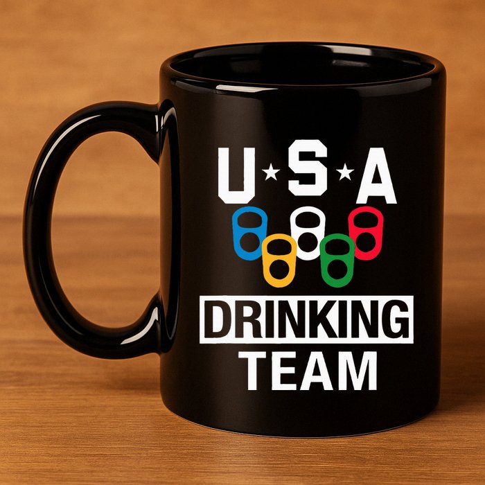 Usa Drinking Team Beer Party 11oz C Handle Ceramic Mug