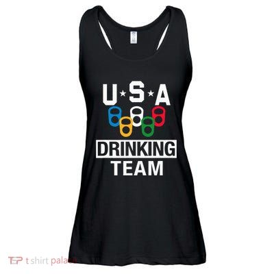 Usa Drinking Team Beer Party Ladies Essential Flowy Tank