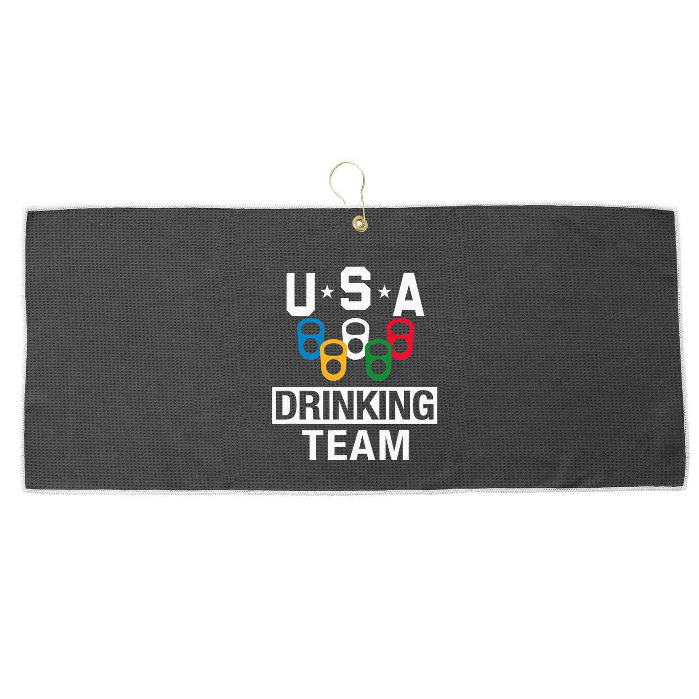 Usa Drinking Team Beer Party Large Microfiber Waffle Golf Towel