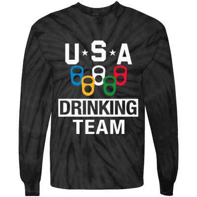 Usa Drinking Team Beer Party Tie-Dye Long Sleeve Shirt