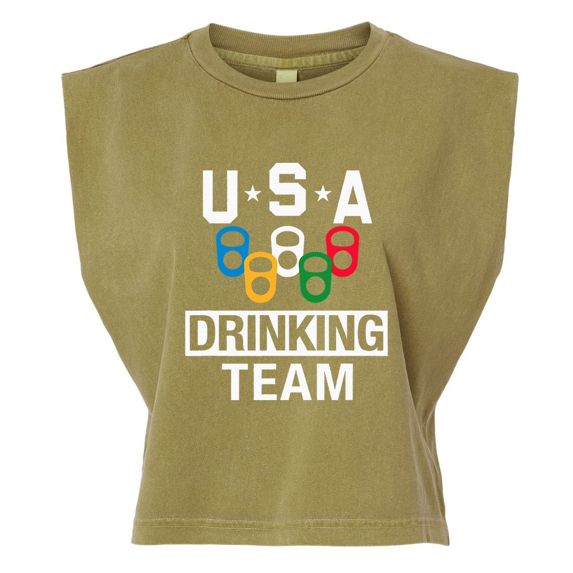 Usa Drinking Team Beer Party Garment-Dyed Women's Muscle Tee