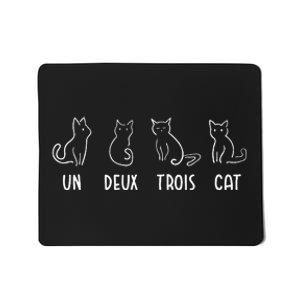 Un Deux Trois Cat Gift Funny French Pet Animal Joke Quote Mousepad