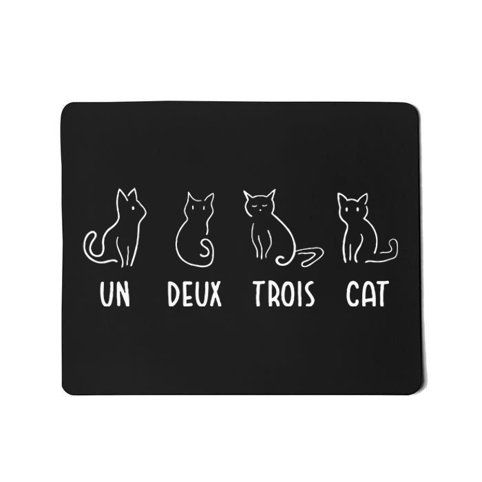 Un Deux Trois Cat Gift Funny French Pet Animal Joke Quote Mousepad