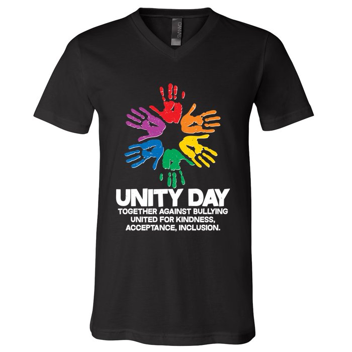 Unity Day Together Against Bullying United For Kindness Acceptance Inclusion V-Neck T-Shirt