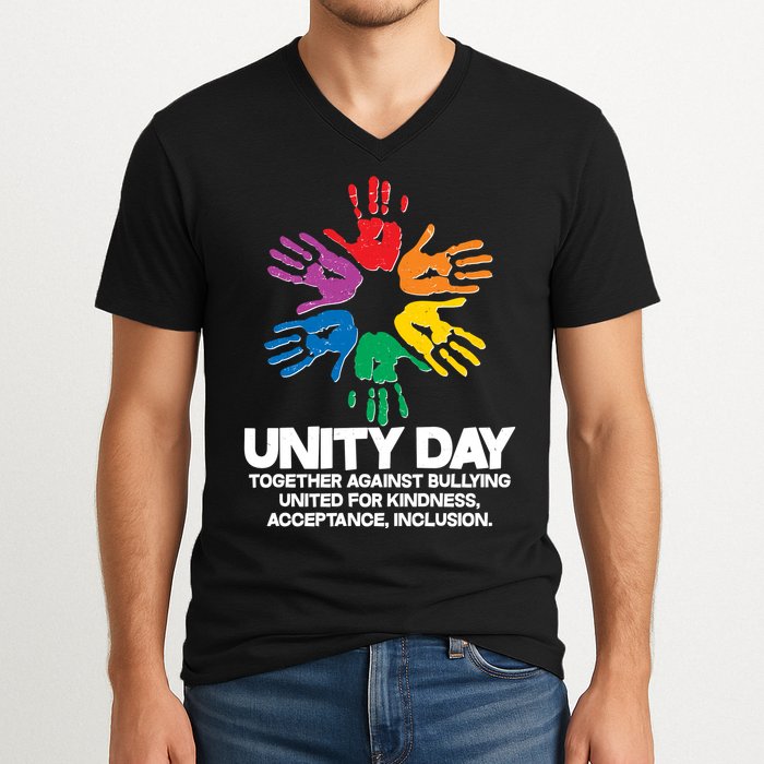 Unity Day Together Against Bullying United For Kindness Acceptance Inclusion V-Neck T-Shirt