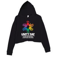 Unity Day Together Against Bullying United For Kindness Acceptance Inclusion Crop Fleece Hoodie
