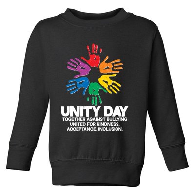 Unity Day Together Against Bullying United For Kindness Acceptance Inclusion Toddler Sweatshirt