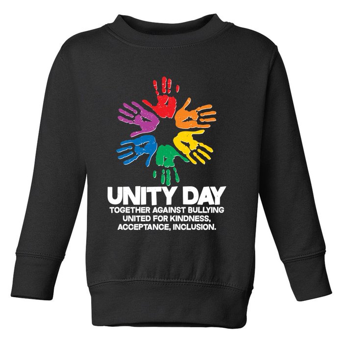 Unity Day Together Against Bullying United For Kindness Acceptance Inclusion Toddler Sweatshirt