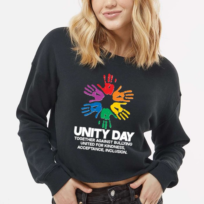 Unity Day Together Against Bullying United For Kindness Acceptance Inclusion Cropped Pullover Crew