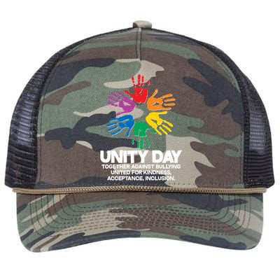 Unity Day Together Against Bullying United For Kindness Acceptance Inclusion Retro Rope Trucker Hat Cap