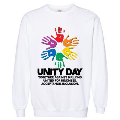 Unity Day Together Against Bullying United For Kindness Acceptance Inclusion Garment-Dyed Sweatshirt