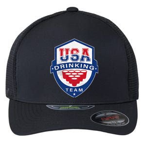 USA Drinking Team 4th of July Funny Independence Day Drunk Flexfit Unipanel Trucker Cap