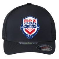 USA Drinking Team 4th of July Funny Independence Day Drunk Flexfit Unipanel Trucker Cap