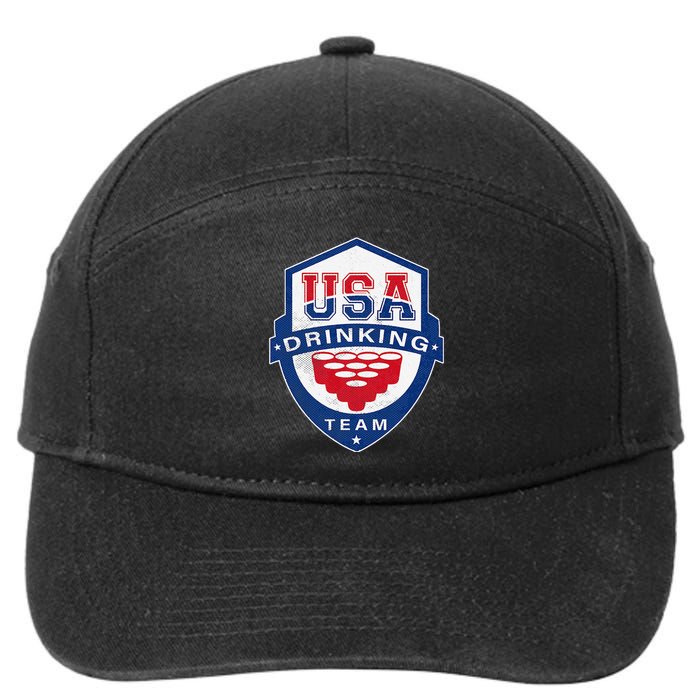 USA Drinking Team 4th of July Funny Independence Day Drunk 7-Panel Snapback Hat