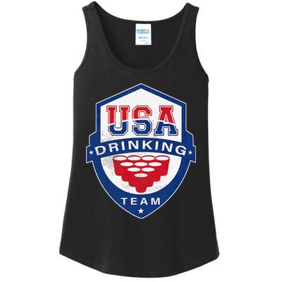 USA Drinking Team 4th of July Funny Independence Day Drunk Ladies Essential Tank