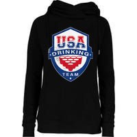 USA Drinking Team 4th of July Funny Independence Day Drunk Womens Funnel Neck Pullover Hood