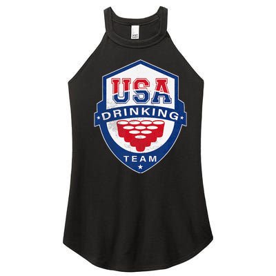 USA Drinking Team 4th of July Funny Independence Day Drunk Women’s Perfect Tri Rocker Tank