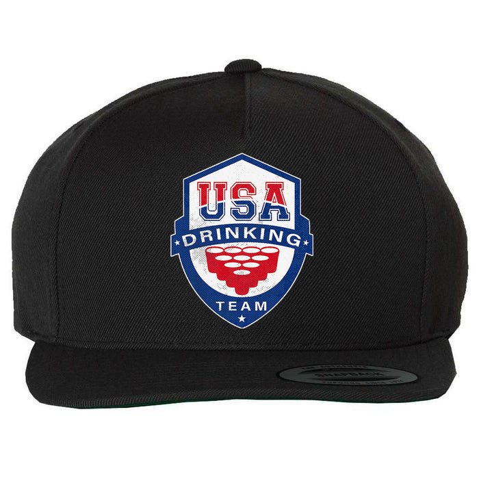 USA Drinking Team 4th of July Funny Independence Day Drunk Wool Snapback Cap