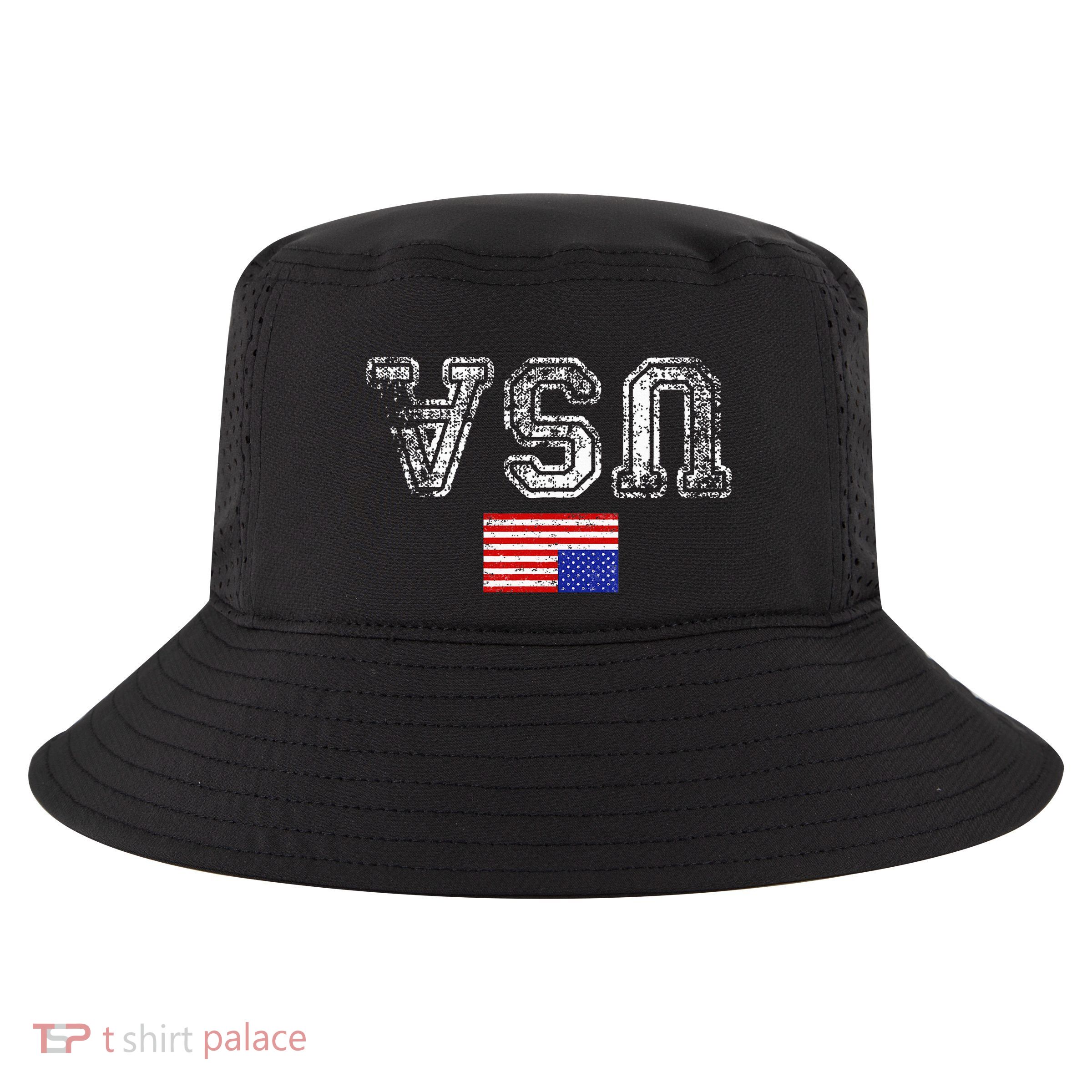 Upside Down Usa Flag In Distress Us Constitution Usa Pride Cool Comfort Performance Bucket Hat
