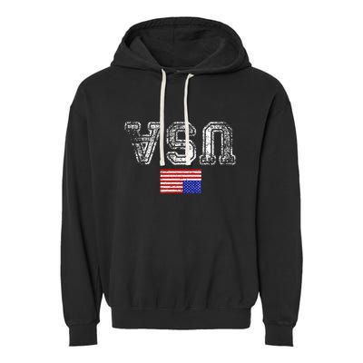 Upside Down Usa Flag In Distress Us Constitution Usa Pride Garment-Dyed Fleece Hoodie