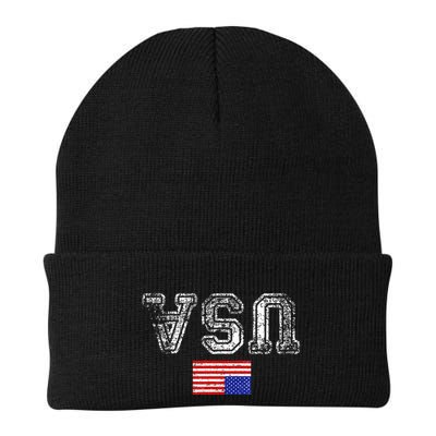 Upside Down Usa Flag In Distress Us Constitution Usa Pride Beanie