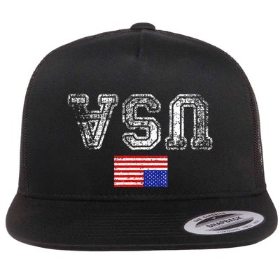 Upside Down Usa Flag In Distress Us Constitution Usa Pride Flatbill Hat