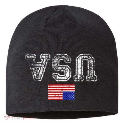 Upside Down Usa Flag In Distress Us Constitution Usa Pride Sustainable Beanie