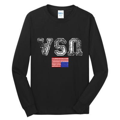 Upside Down Usa Flag In Distress Us Constitution Usa Pride Tall Long Sleeve T-Shirt