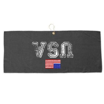 Upside Down Usa Flag In Distress Us Constitution Usa Pride Large Microfiber Waffle Golf Towel