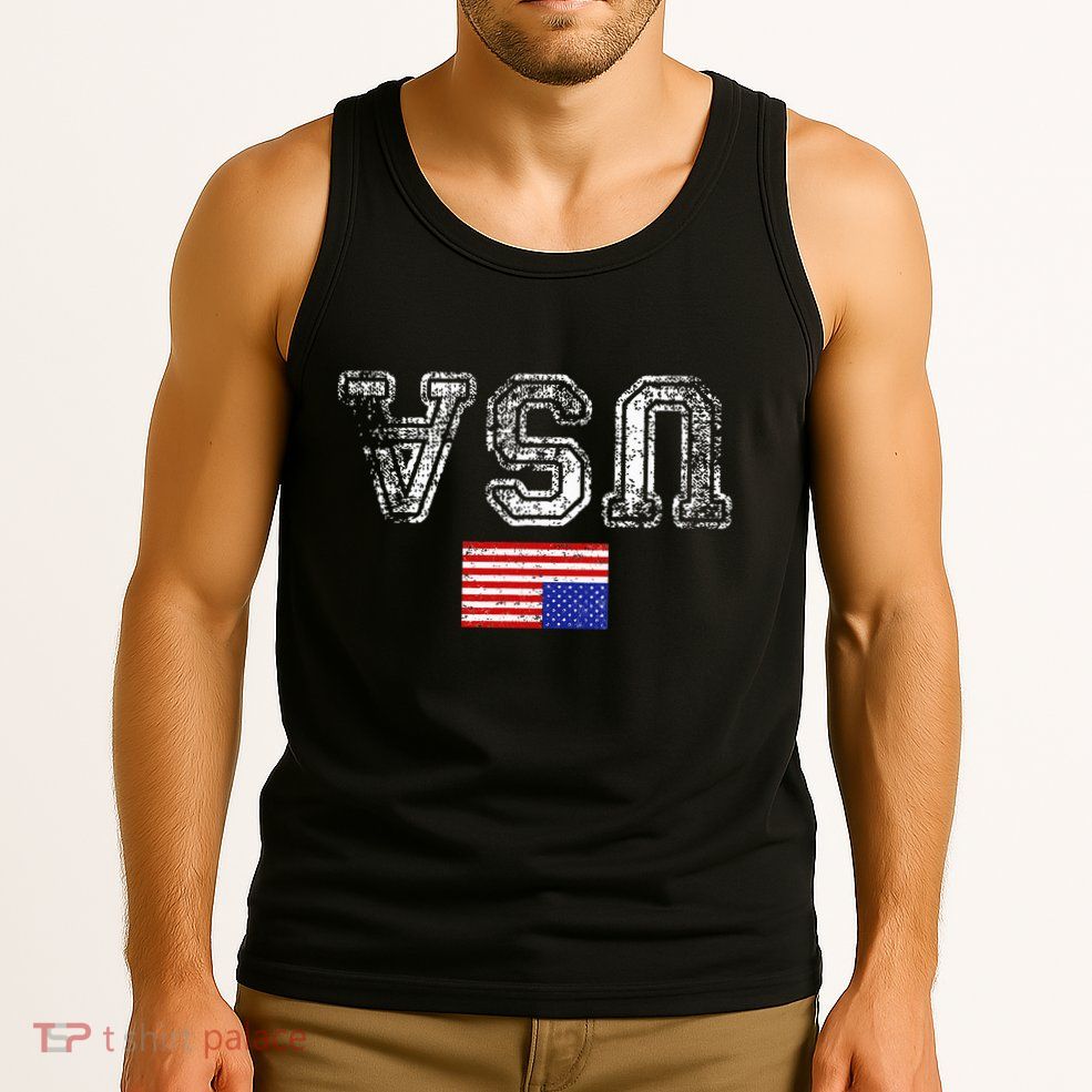 Upside Down Usa Flag In Distress Us Constitution Usa Pride Tank Top
