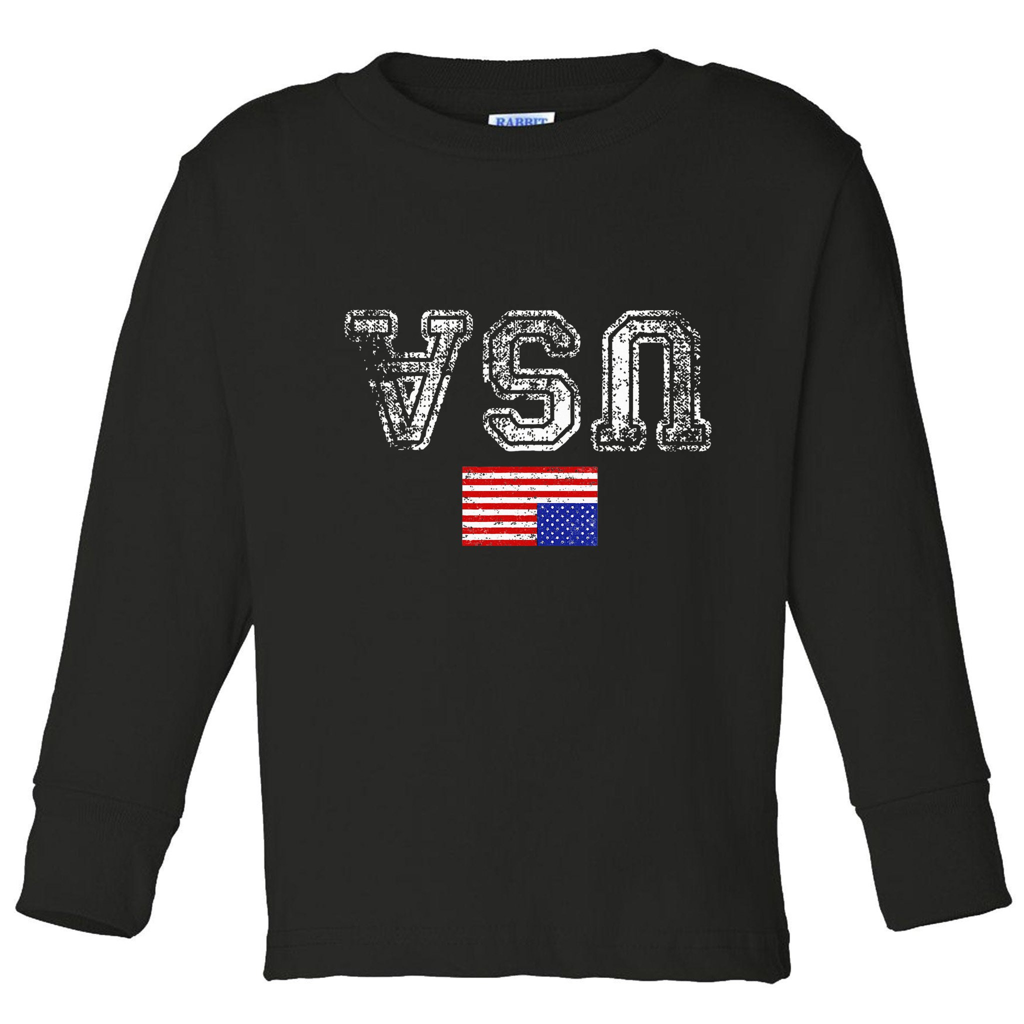Upside Down Usa Flag In Distress Us Constitution Usa Pride Toddler Long Sleeve Shirt