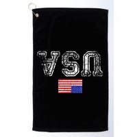 Upside Down Usa Flag In Distress Us Constitution Usa Pride Golf Towel