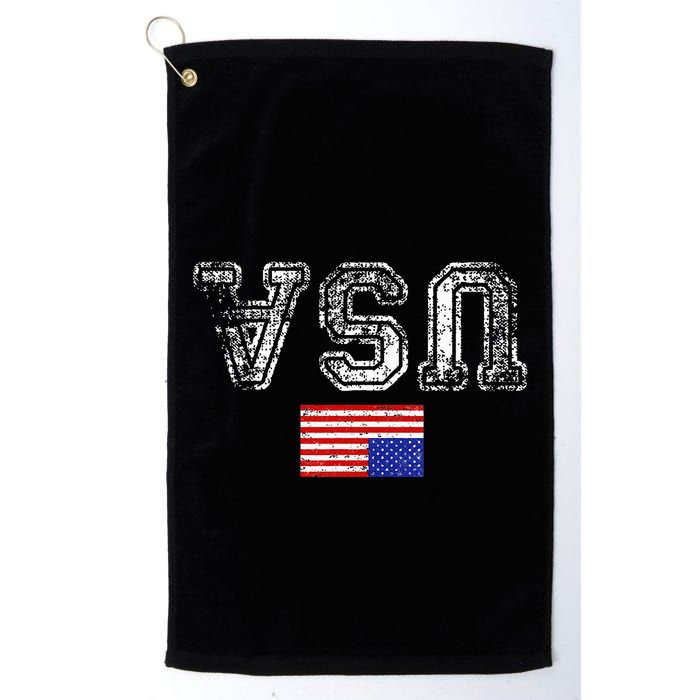 Upside Down Usa Flag In Distress Us Constitution Usa Pride Golf Towel