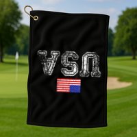 Upside Down Usa Flag In Distress Us Constitution Usa Pride Golf Towel