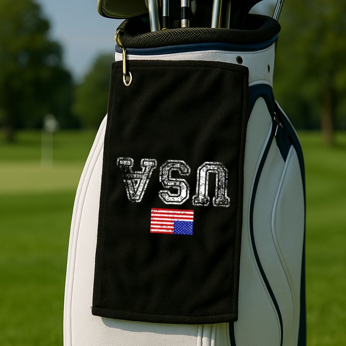 Upside Down Usa Flag In Distress Us Constitution Usa Pride Golf Towel