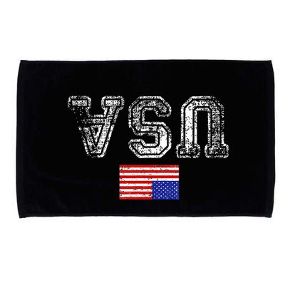 Upside Down Usa Flag In Distress Us Constitution Usa Pride Microfiber Hand Towel