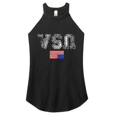 Upside Down Usa Flag In Distress Us Constitution Usa Pride Women's Perfect Tri Rocker Tank
