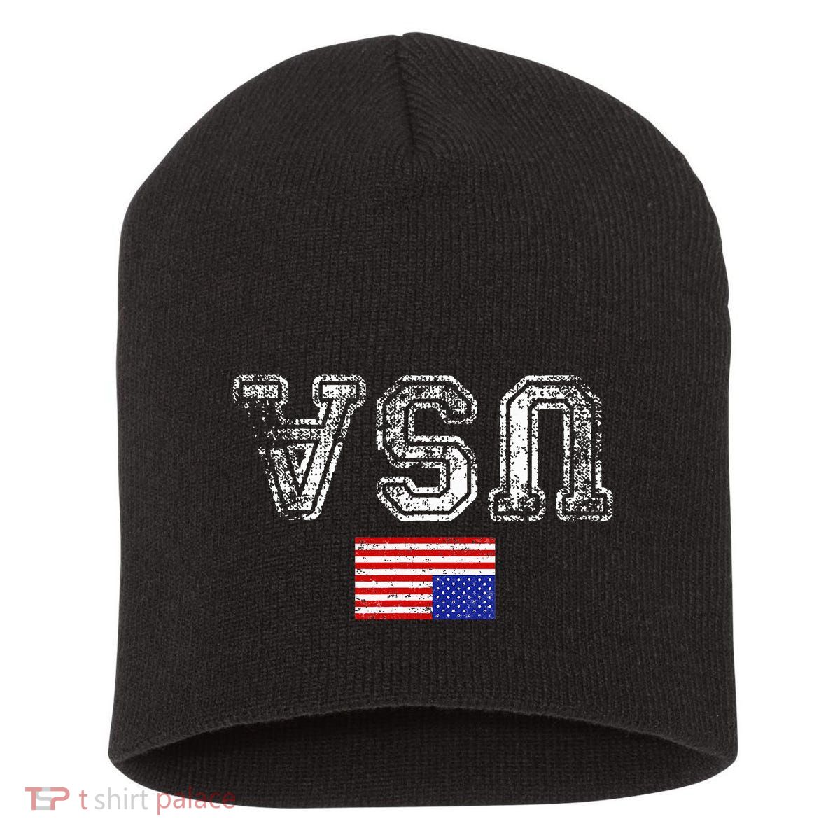Upside Down Usa Flag In Distress Us Constitution Usa Pride Short Acrylic Beanie