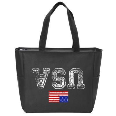 Upside Down Usa Flag In Distress Us Constitution Usa Pride Zip Tote Bag