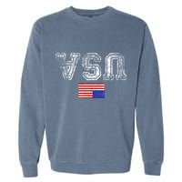 Upside Down Usa Flag In Distress Us Constitution Usa Pride Garment-Dyed Sweatshirt