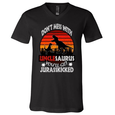 Uncle Dinosaur V-Neck T-Shirt