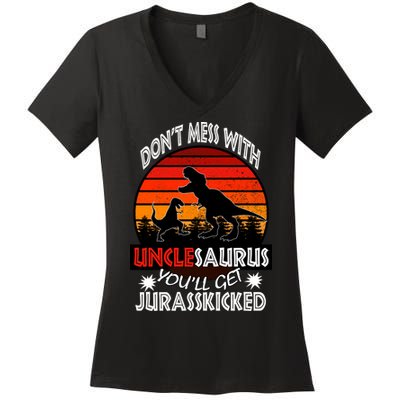 Uncle Dinosaur Women's V-Neck T-Shirt