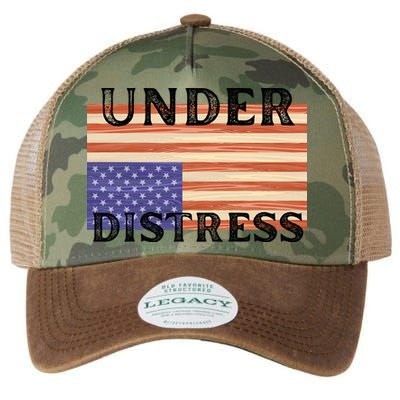 Under Distress Upside Down American Flag USA Legacy Tie Dye Trucker Hat