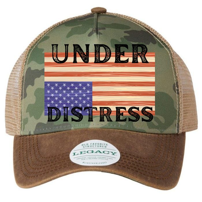 Under Distress Upside Down American Flag USA Legacy Tie Dye Trucker Hat
