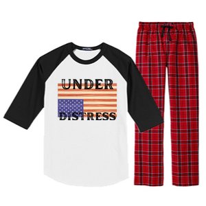 Under Distress Upside Down American Flag USA Raglan Sleeve Pajama Set