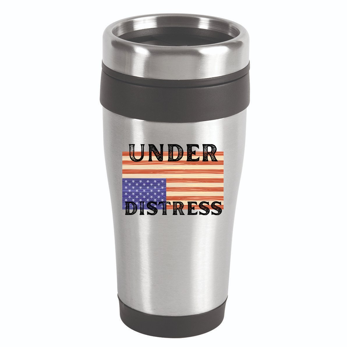 Under Distress Upside Down American Flag USA 16oz Travel Tumbler