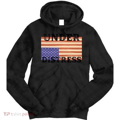 Under Distress Upside Down American Flag USA Tie Dye Hoodie