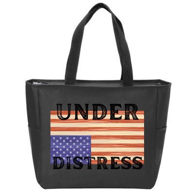 Under Distress Upside Down American Flag USA Zip Tote Bag